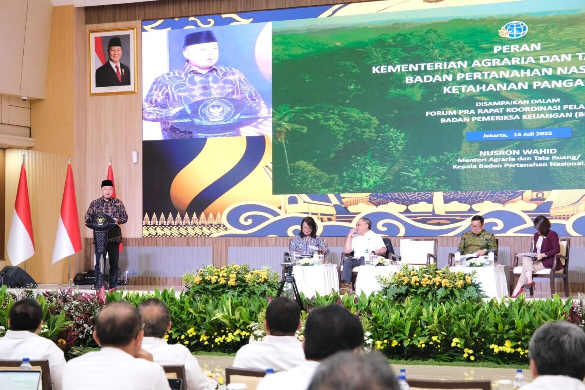Jadi Pembicara di Pra Rakor BPK, Menteri Nusron Tegaskan Tanah adalah Fondasi Ketahanan Pangan