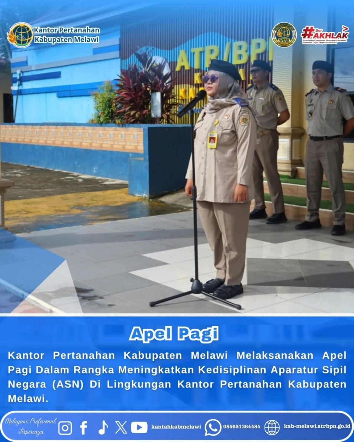 Kantor Pertanahan Kabupaten Melawi, melaksanakan Apel Pagi pada Selasa, 5 Mei 2026.