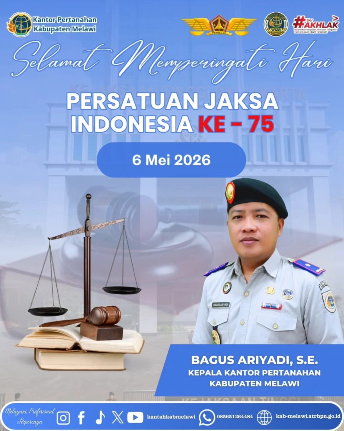 Selamat memperingati Hari Ulang Tahun ke-75 Persatuan Jaksa Indonesia