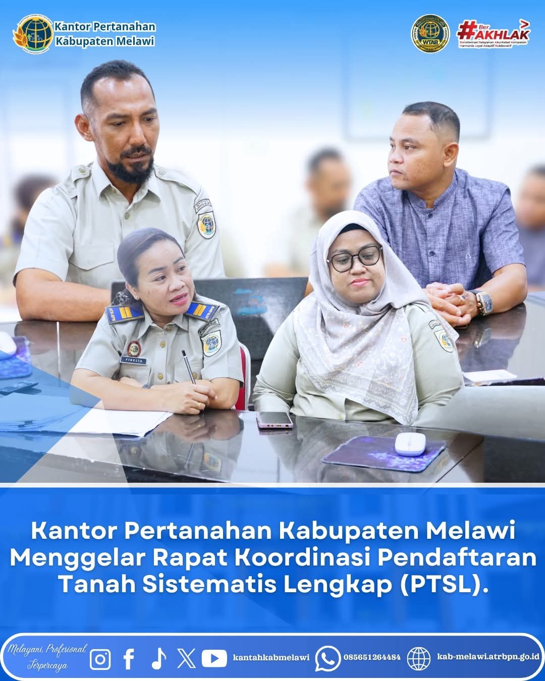 Rapat Koordinasi Program Pendaftaran Tanah Sistematis Lengkap (PTSL) untuk Tahun Anggaran 2026. Pada Senin 22 Juni 2026