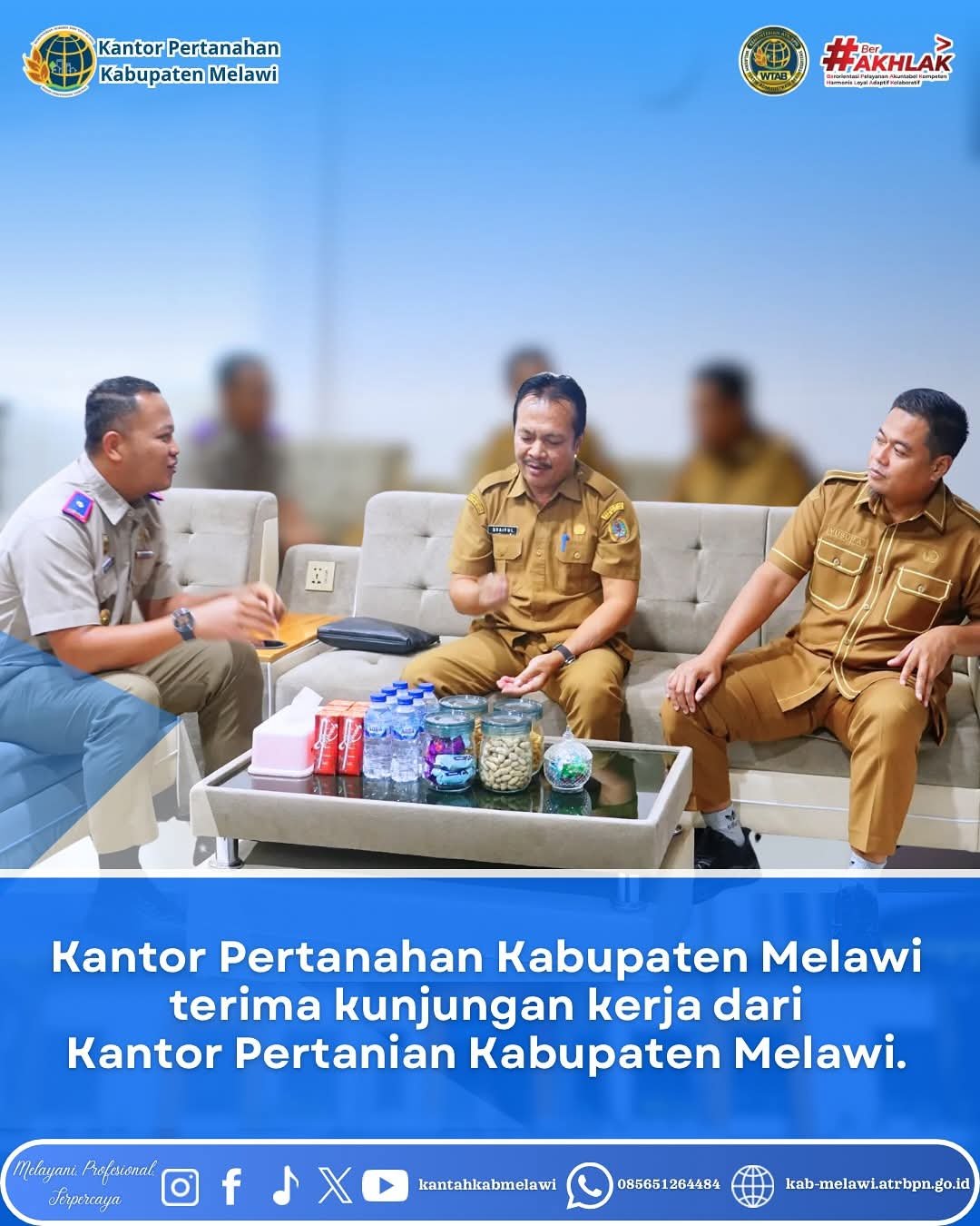 Kantor Pertanahan Kabupaten Melawi dengan hangat menerima Kunjungan Kerja dari jajaran Kantor Pertanian Kabupaten Melawi.23626