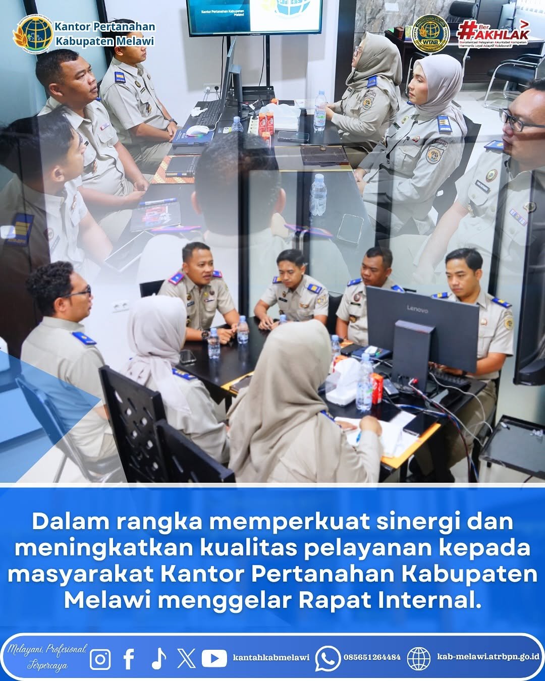 Kantor Pertanahan Kabupaten Melawi telah menggelar Rapat Internal. Pada Selasa 23 Juni 2026