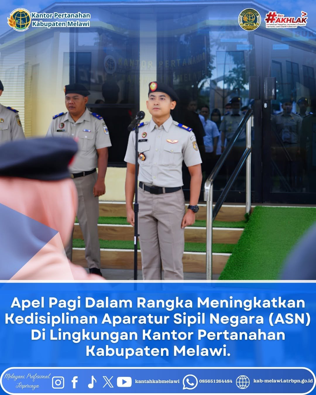 Kantor Pertanahan Kabupaten Melawi kembali melaksanakan kegiatan rutin Apel Pagi di halaman kantor pada Selasa 23 Juni 2026.