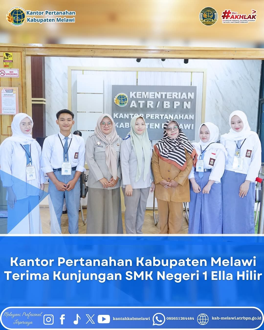 SMK Negeri 01 Ella Hilir melakukan kunjungan ke Kantor Pertanahan Kabupaten Melawi.