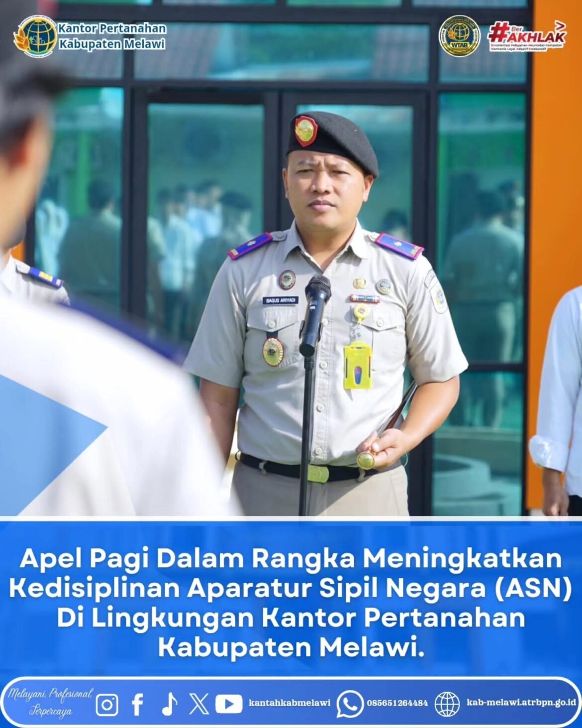Kantah Melawi melaksanakan Apel Pagi dalam rangka meningkatkan kedisiplinan ASN. 28 Juli 2026