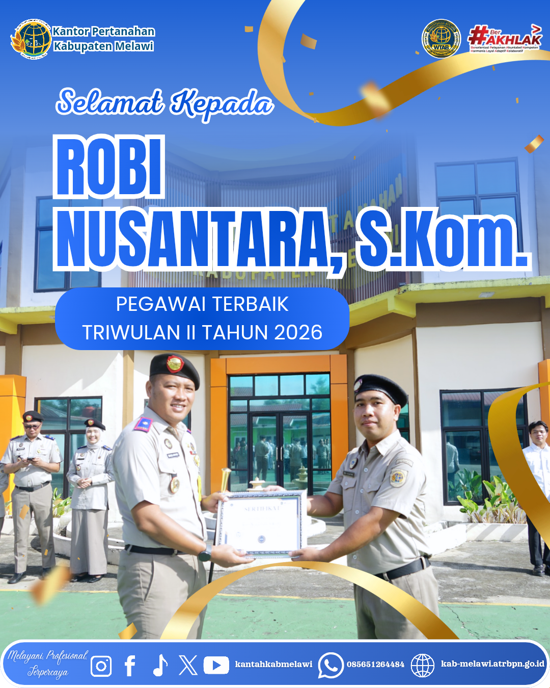 Pegawai Terbaik Kantah Melawi Triwulan II Tahun 2026