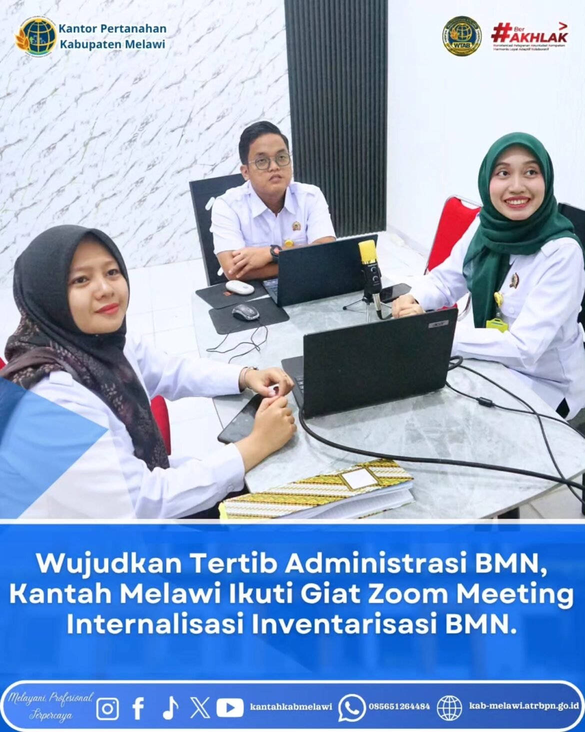 ​Kantor Pertanahan Kabupaten Melawi mengikuti agenda Zoom Meeting Internalisasi Inventarisasi Barang Milik Negara (BMN).