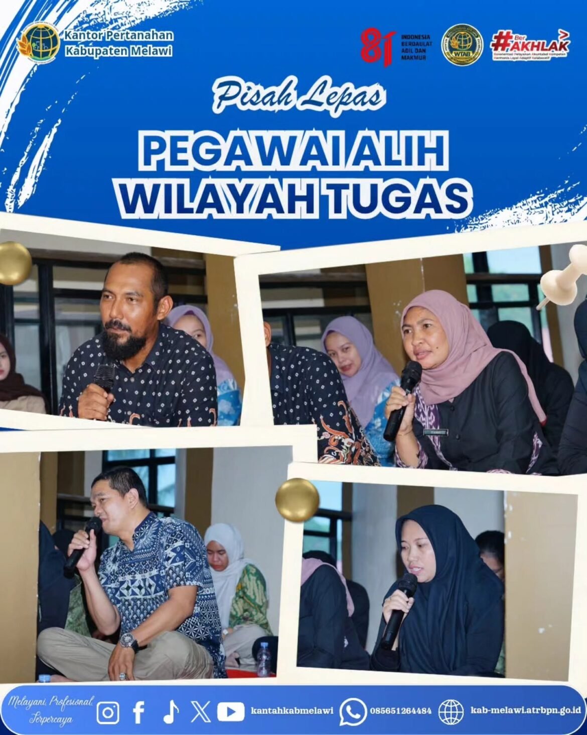 Pisah lepas Pegawai Kantor Pertanahan Kabupaten Melawi yang Alih Wilayah Tugas.