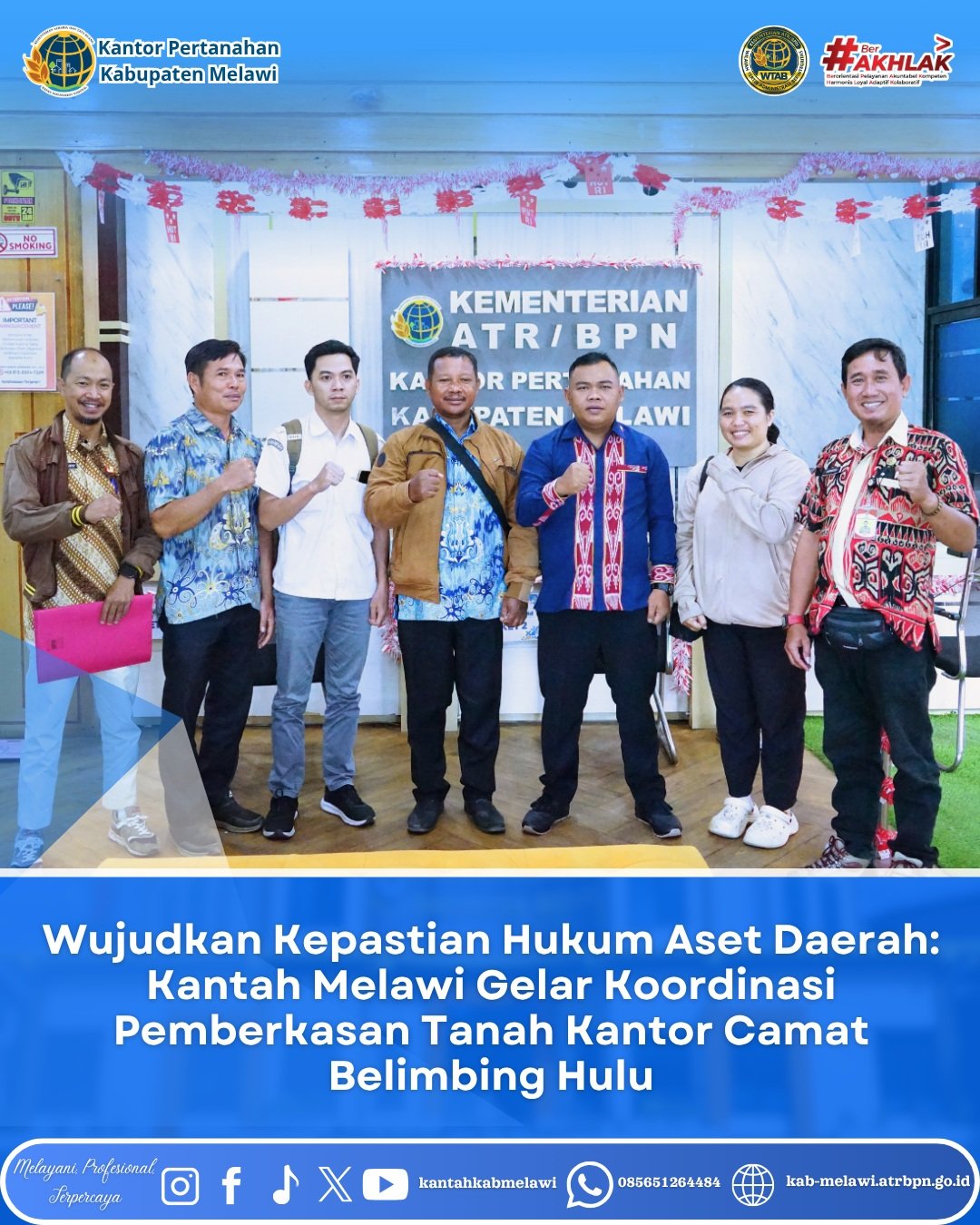 Kantor Pertanahan Kabupaten Melawi melalui Bidang Penetapan Hak dan Pendaftaran (PHP) telah menggelar kegiatan Koordinasi Pemberkasan Tanah Instansi Pemerintah.